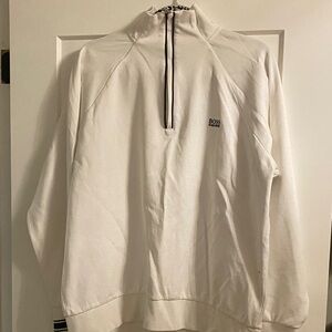 BOSS White Zip-Up Men's Sweater